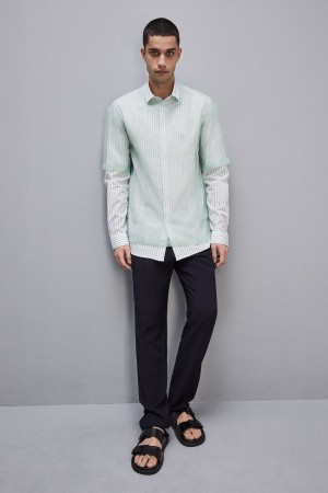 Patrizia Pepe Boxy Short Sleeve T-shirt With Raw Cut Hem Verdi | EKJA-21309