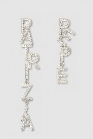 Patrizia Pepe Brass And Crystal Earrings Argento | KLJU-48369