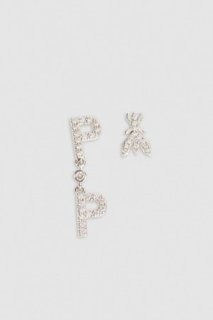 Patrizia Pepe Brass And Glass Earrings Argento | GTRC-78592