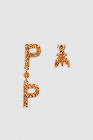 Patrizia Pepe Brass And Glass Earrings Arancioni | NTWQ-80167