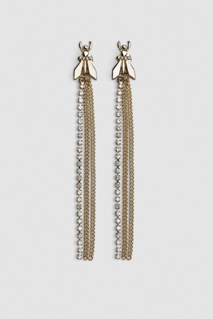 Patrizia Pepe Brass And Glass Earrings Oro | IPFS-07152