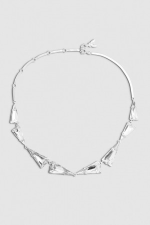 Patrizia Pepe Brass And Glass Necklace Argento | SIBX-36450