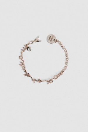 Patrizia Pepe Brass Bracelet With Rhinestones Oro | PIUE-07659