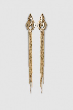 Patrizia Pepe Brass Pendant Earrings Oro | YSQT-70149