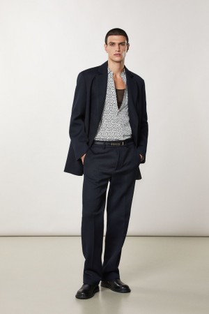 Patrizia Pepe Classic Cotton Pants Blu | PLUI-13526