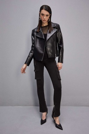 Patrizia Pepe Coated Fabric Jacket Nere | FGQE-82310