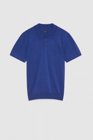Patrizia Pepe Cotton Blend Polo Shirt Blu Chiaro | RYPC-35214
