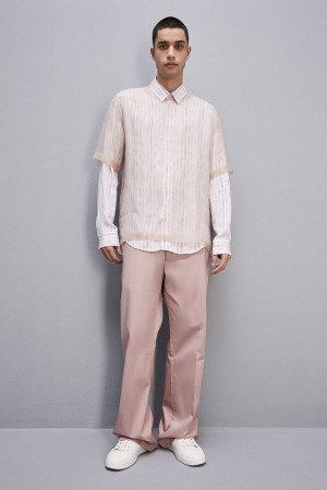 Patrizia Pepe Cotton Twill Trumpet Pants Rosa | VJMT-68520