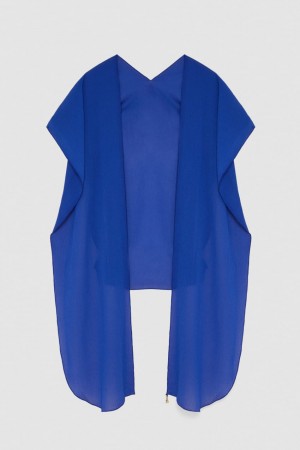 Patrizia Pepe Crepe Stole With Fly Detail On The Tip Blu Chiaro | UIYZ-61804