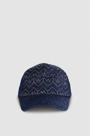 Patrizia Pepe Denim Fly Monogram Baseball Cap Blu Chiaro | CLEB-72406