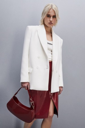 Patrizia Pepe Double-breasted Over Peacoat Bianche | XNUW-74261