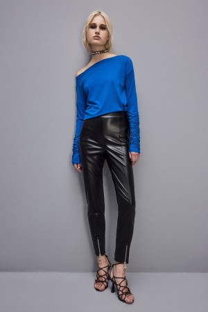 Patrizia Pepe Dropped Shoulder Jersey T-shirt Blu | LXRJ-23594