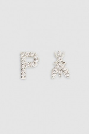 Patrizia Pepe Earrings With Rhinestones Argento | XQWO-60192