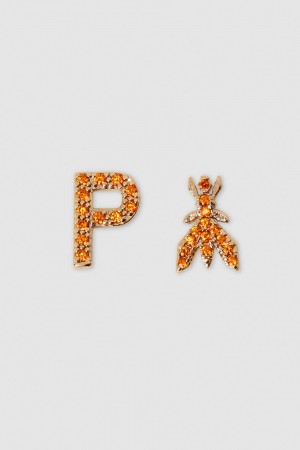 Patrizia Pepe Earrings With Rhinestones Arancioni | PVBH-23980