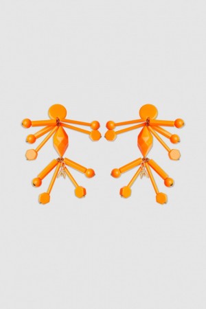 Patrizia Pepe Earrings With Techno Pop Fly Appliqué Arancioni | MRQY-86357