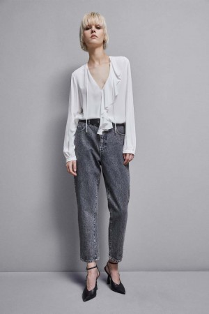 Patrizia Pepe Essential Crepe Blouse Bianche | VMGR-46573