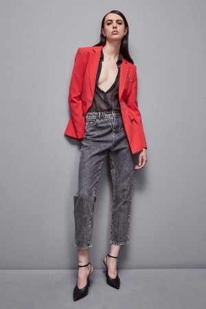 Patrizia Pepe Essential Crepe Jacket With Zipper Rosse | FZLA-65187