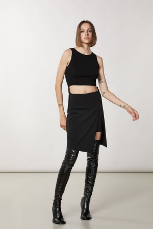 Patrizia Pepe Essential Crepe Pencil Skirt Nere | SPMT-05461