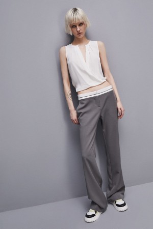 Patrizia Pepe Essential Crossover Top Bianche | RVEP-49135