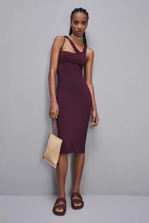 Patrizia Pepe Essential Stretch Jersey Sleeveless Dress Viola | WMKX-68015
