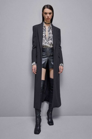 Patrizia Pepe Faux Leather Low-waisted Shorts With Zipper Nere | WJXH-61580