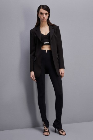 Patrizia Pepe Feminine One-button Jacket Nere | MSRX-74123