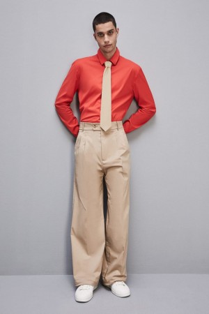 Patrizia Pepe Fitted Shirt Without Pleats In Viscose Twill Rosse | KRXJ-92501