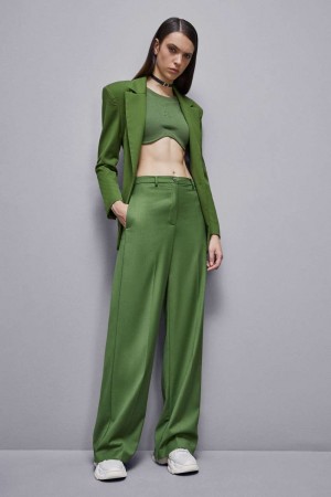 Patrizia Pepe Flannel Pants With Pleats Verdi | RBEI-26183