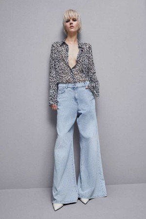 Patrizia Pepe Flowing Patterned Shirt Bianche | FIJQ-87103