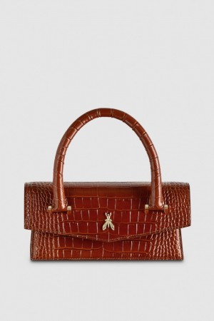 Patrizia Pepe Fly Bamby Croco Marroni | BRQT-67102