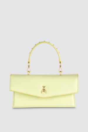 Patrizia Pepe Fly Bamby Leather Shoulder Bag Gialle | YQGS-25039