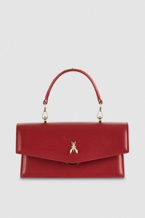 Patrizia Pepe Fly Bamby Leather Shoulder Bag Rosse | AOIU-03916
