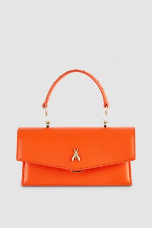 Patrizia Pepe Fly Bamby Leather Shoulder Bag Arancioni | WLBY-87904