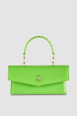 Patrizia Pepe Fly Bamby Leather Shoulder Bag Verdi | XGEZ-39170