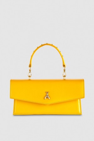 Patrizia Pepe Fly Bamby Leather Shoulder Bag Gialle | VXTA-42057