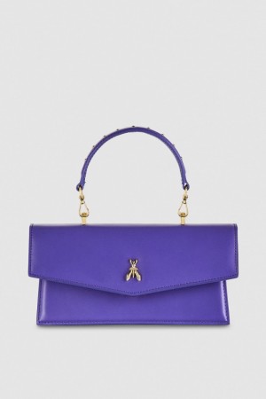 Patrizia Pepe Fly Bamby Leather Shoulder Bag Viola | MHZU-86731