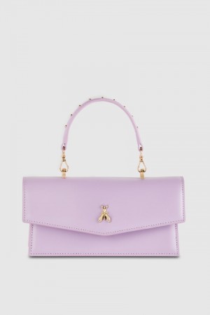 Patrizia Pepe Fly Bamby Leather Shoulder Bag Viola | DGOS-32956