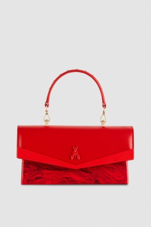 Patrizia Pepe Fly Bamby Shoulder Bag With Chain Rosse | LNVW-05867