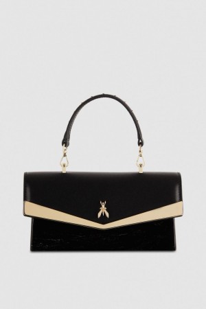 Patrizia Pepe Fly Bamby Shoulder Bag With Chain Nere | LTFX-96037