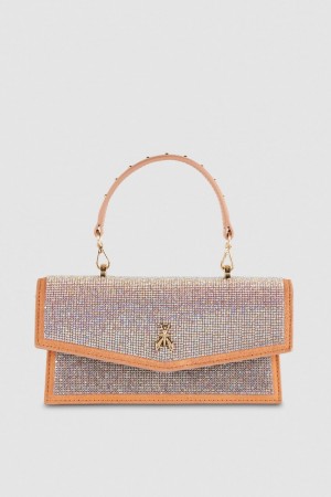 Patrizia Pepe Fly Bamby Shoulder Bag With Rhinestones Rosa | FWLB-68157