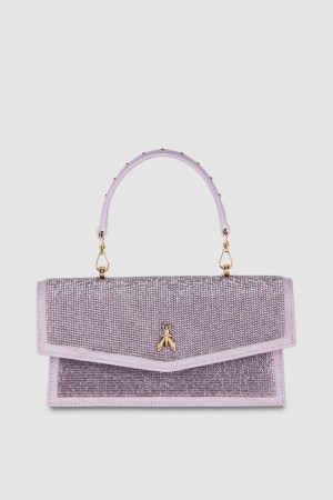 Patrizia Pepe Fly Bamby Shoulder Bag With Rhinestones Rosa | FBNX-68751