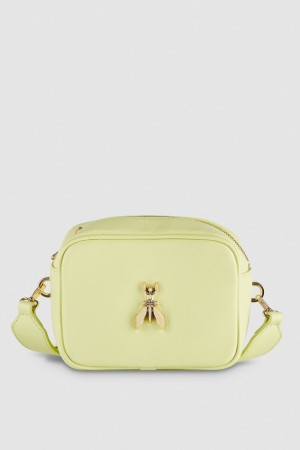Patrizia Pepe Fly Camera Leather Shoulder Bag Gialle | RQWM-31097