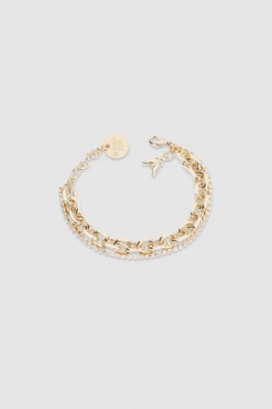 Patrizia Pepe Fly Diamond Brass Chain Bracelet Oro | CYGV-54693