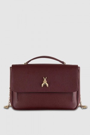 Patrizia Pepe Fly Leather Shoulder Bag With Chain Viola | TCOB-92873