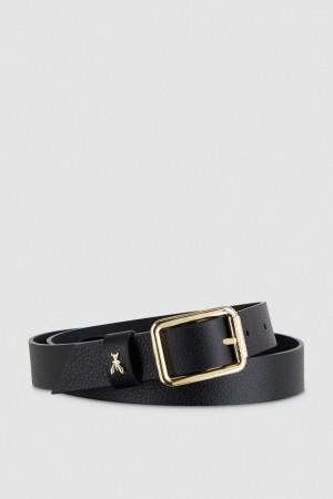 Patrizia Pepe Hammered Leather Low-waist Belt Nere | ATDX-35894