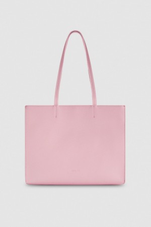 Patrizia Pepe Hammered Leather Shopping Bag Rosa | MTSZ-37168