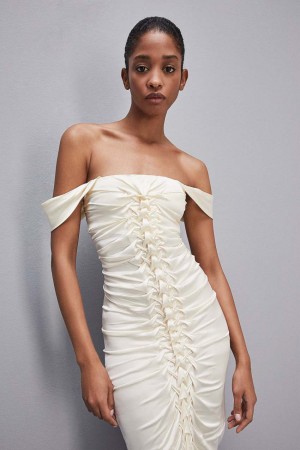 Patrizia Pepe Hand-embroidered Dress In Certified Viscose Bianche | GZTS-42906