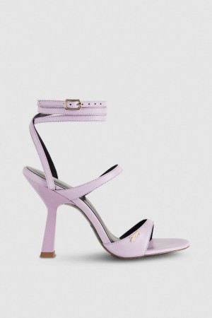 Patrizia Pepe Heeled Sandal With Green Leather Sole Viola | IODU-30657