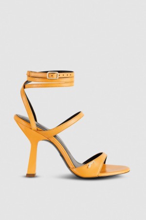 Patrizia Pepe Heeled Sandal With Green Leather Sole Arancioni | GXED-28716