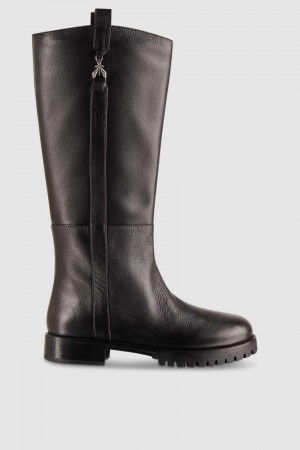 Patrizia Pepe High Nappa Leather Boots With Zipper Nere | CGEB-24935